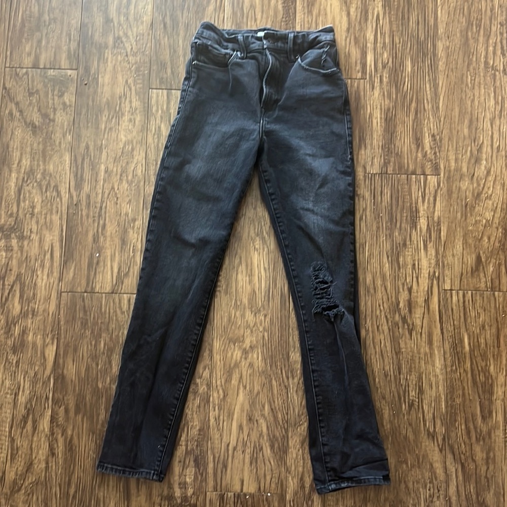 Good American Black Wash Skinny Jeans